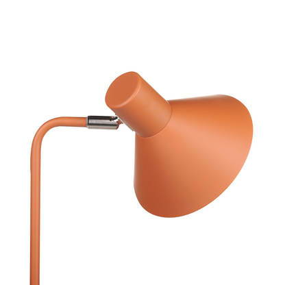 Orange Metal Floor Lamp 154cm Adjustable Cone Shade Switch
