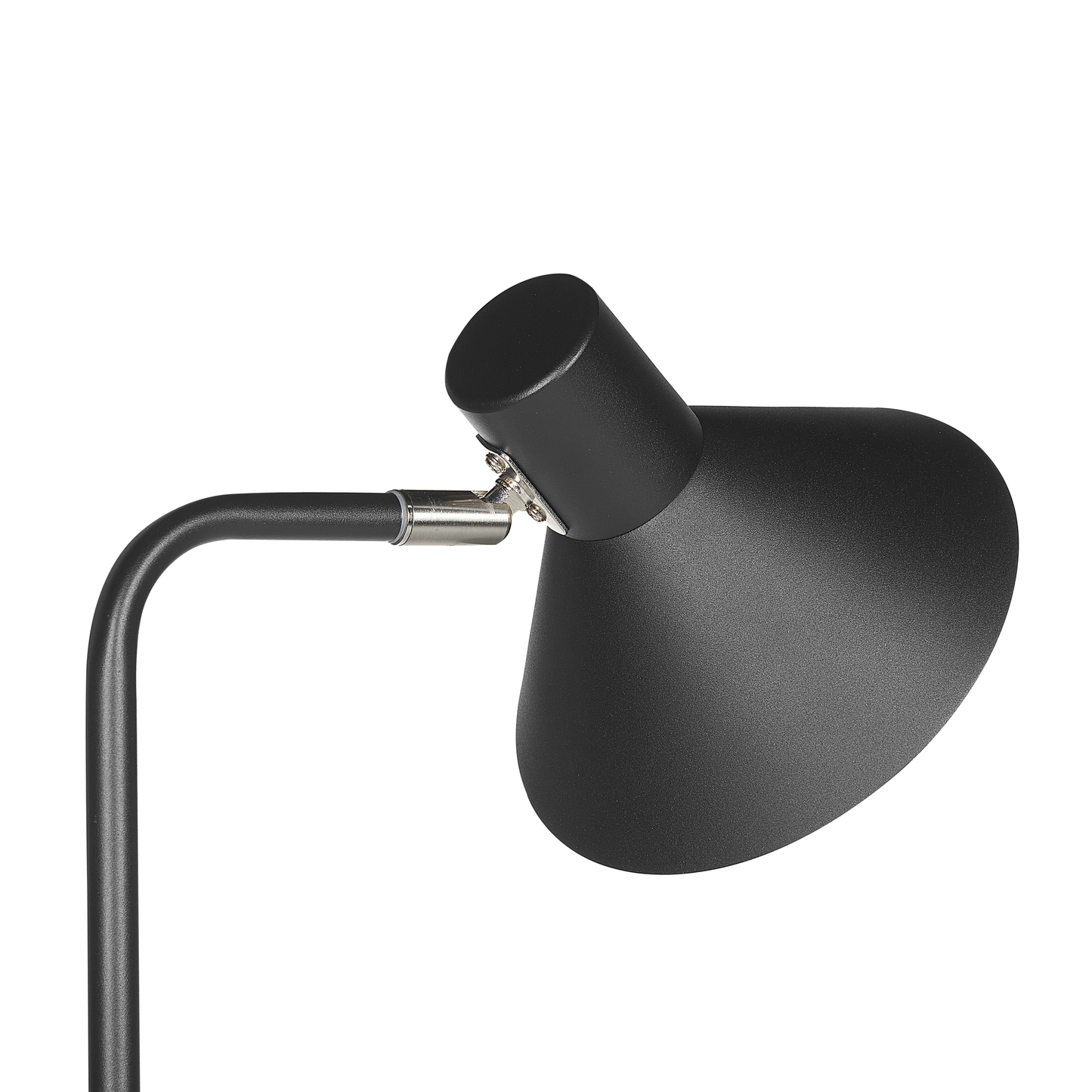 Floor Lamp Black Metal 154cm Adjustable Cone Shade On Off Switch Living Room