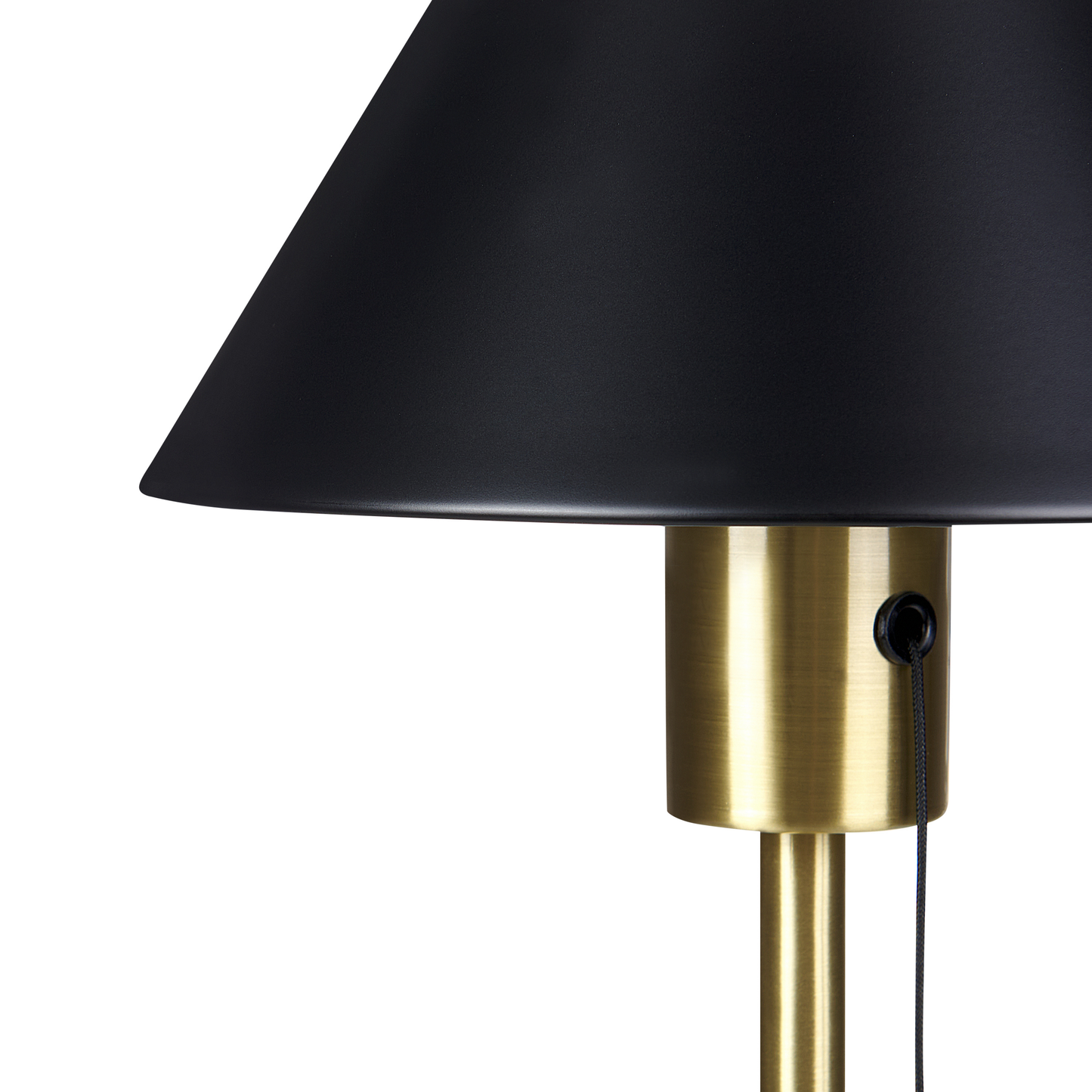 Table Lamp Black And Gold Iron Cone Shade With Pull Switch For Office And Study