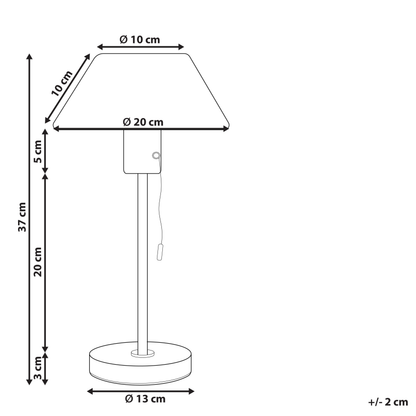 Table Lamp Black And Gold Iron Cone Shade With Pull Switch For Office And Study