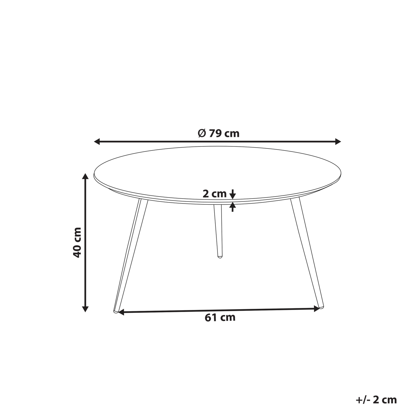 White Marble Effect Coffee Table 79cm Black Base Modern