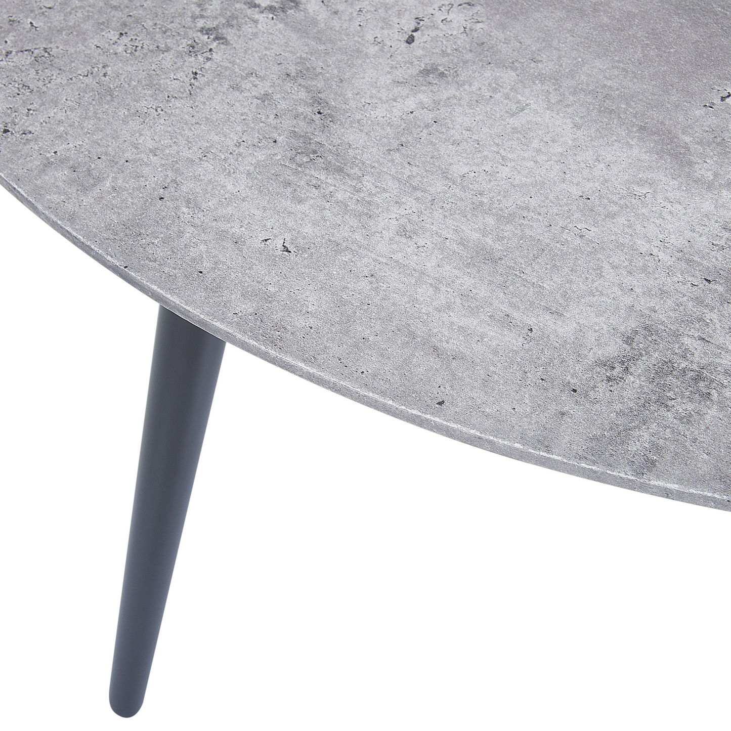 Concrete Effect Coffee Table 79cm Diameter Black Base Modern Living Room