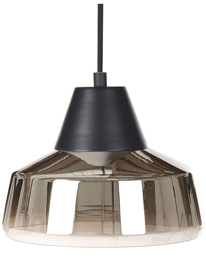 Black And Gold Glass Smoked Shade Pendant Lamp For Modern Living Room Or Bedroom