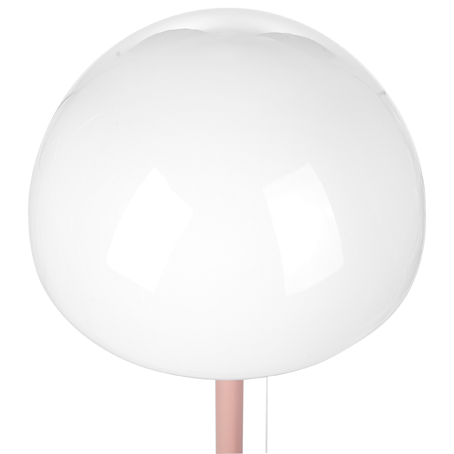 Lumenia Table Lamp Pink Metal Base White Glass Shade Pull Switch Minimalist Office Light