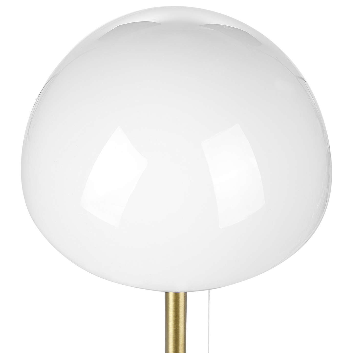 Table Lamp Gold Metal Base Glass Shade Pull Switch Minimalist