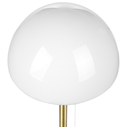Table Lamp Gold Metal Base Glass Shade Pull Switch Minimalist