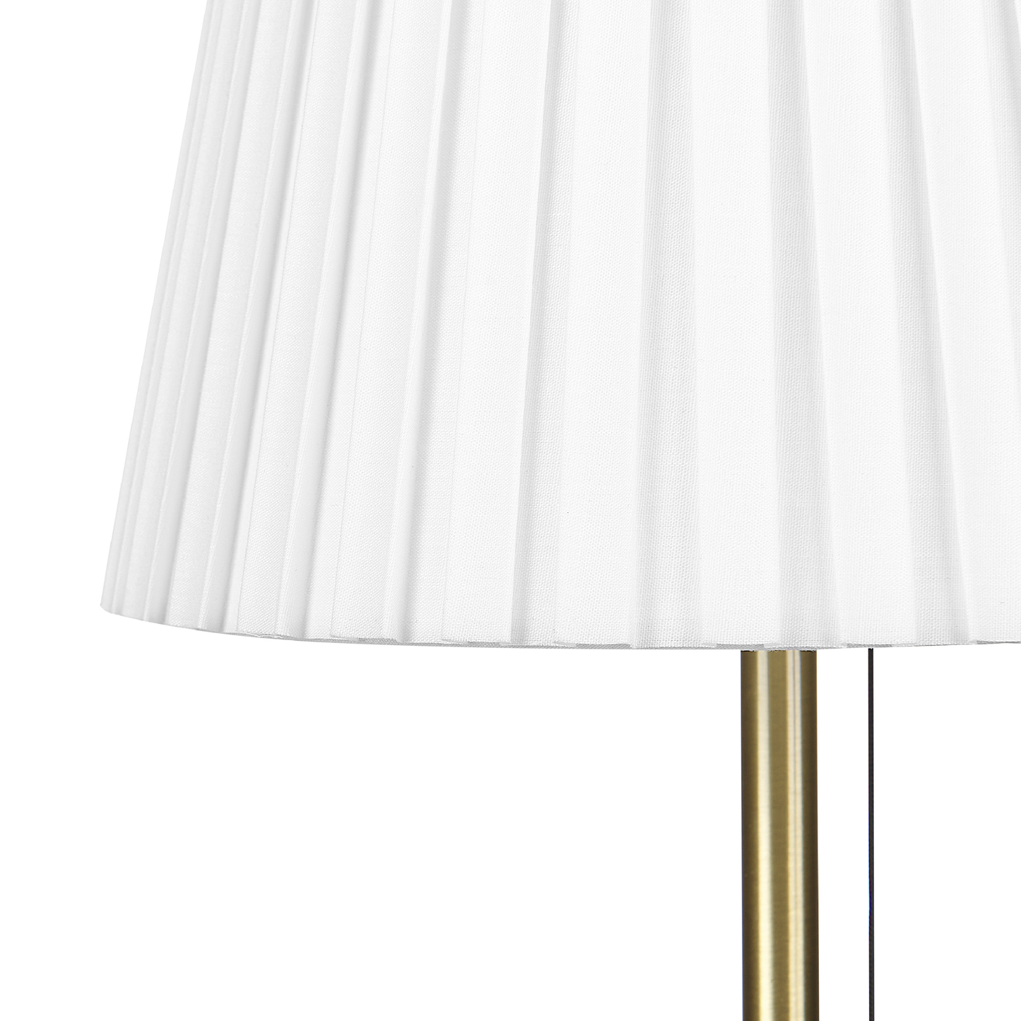 Brass Table Lamp With White Empire Shade