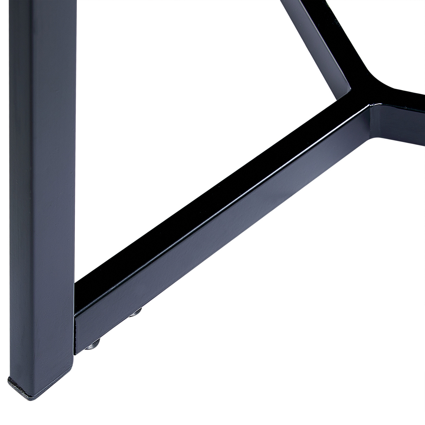 Side Table 50cm Dark Brown Top Black Legs Industrial