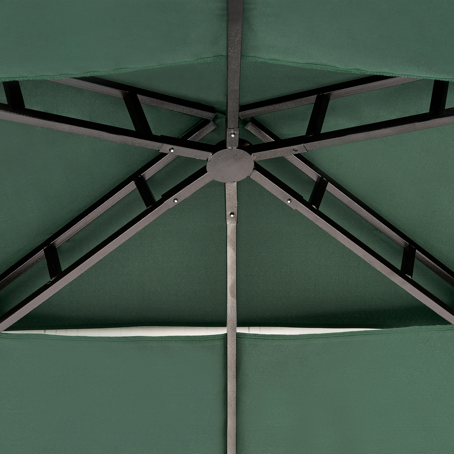 Gazebo Garden Pavilion Dark Green Fabric Steel Frame 240 x 148cm