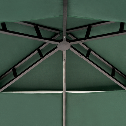 Gazebo Garden Pavilion Dark Green Fabric Steel Frame 240 x 148cm