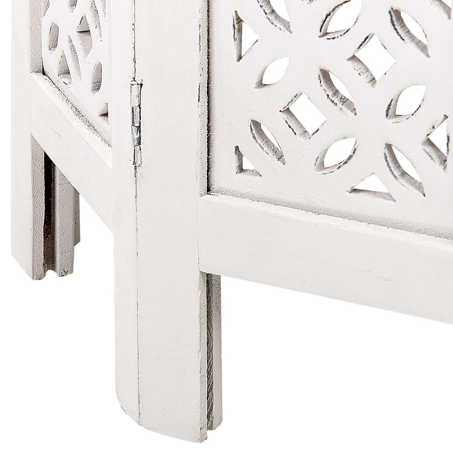 Co Side Table Off White Carved Pattern