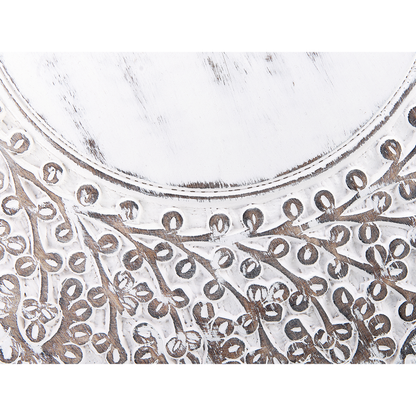 Co Side Table Off White Carved Pattern
