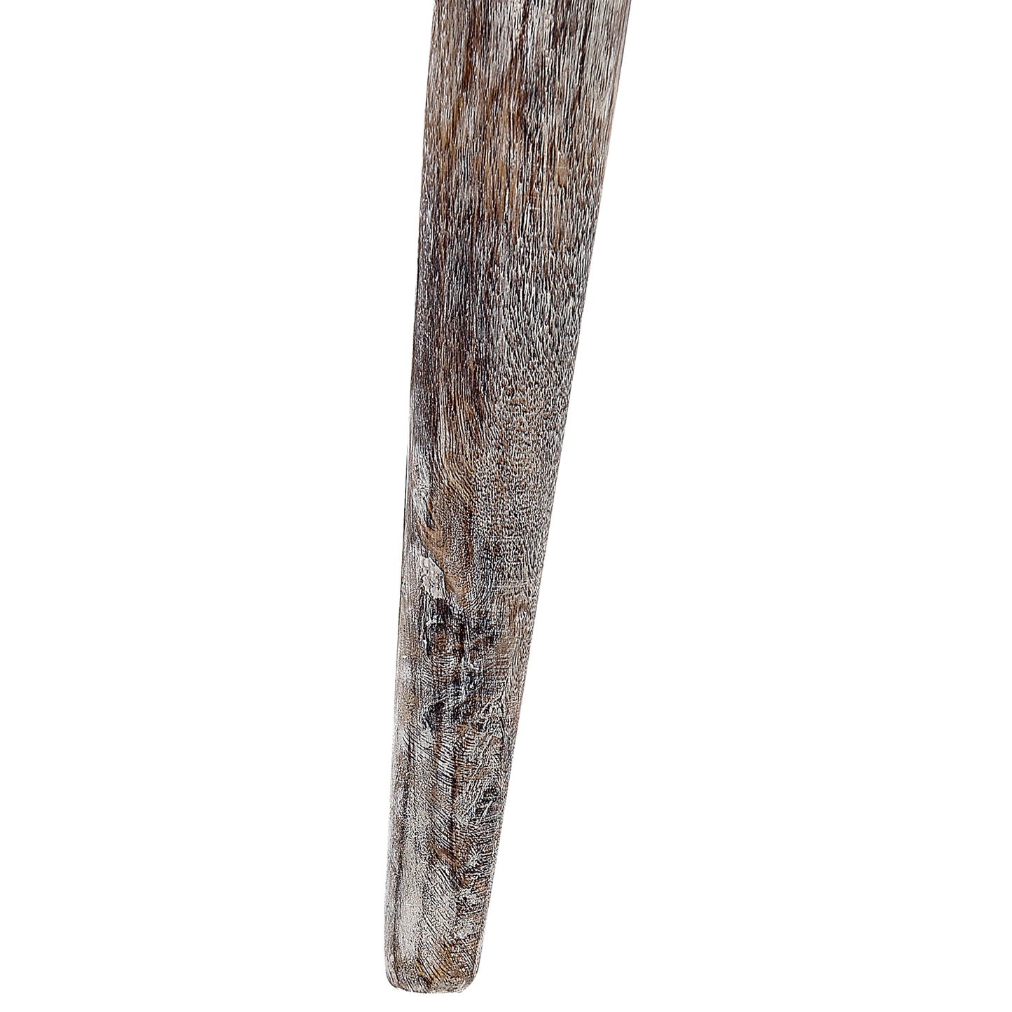 Grey White Mango Wood Side Table With Carved Floral Pattern