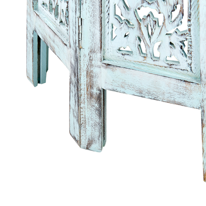 Co Side Table Distressed Blue Round Top 45cm