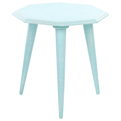 BlueHaven Nesting Side Tables Set of 2 Distressed Mango Wood Blue