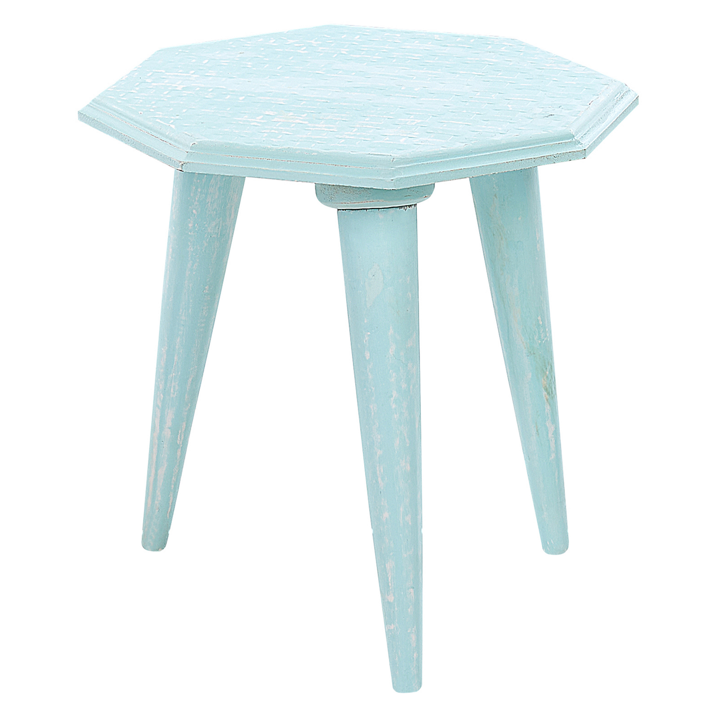 BlueHaven Nesting Side Tables Set of 2 Distressed Mango Wood Blue