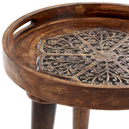 Heritage Dark Mango Nest Of 2 Side Tables Handmade Distressed Vintage