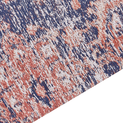 Runner Rug 80 x 300 Blue Red Cotton Oriental Boho