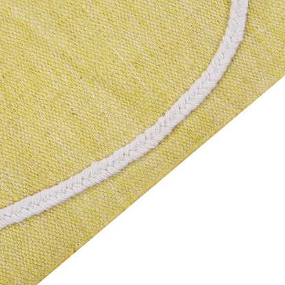 Area Handwoven Yellow Rug 80 x 150cm Boho Abstract Tassels