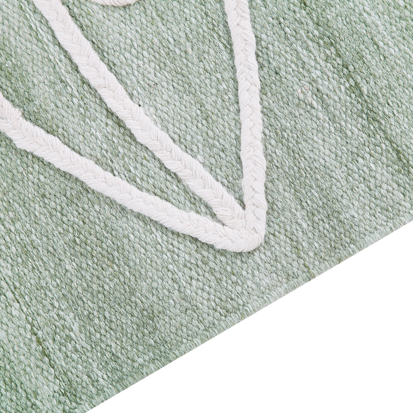 Area Handwoven Rug Light Green 80 x 150cm Rectangular With Tassels