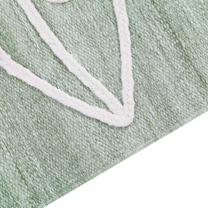 Area Handwoven Rug Light Green 80 x 150cm Rectangular With Tassels