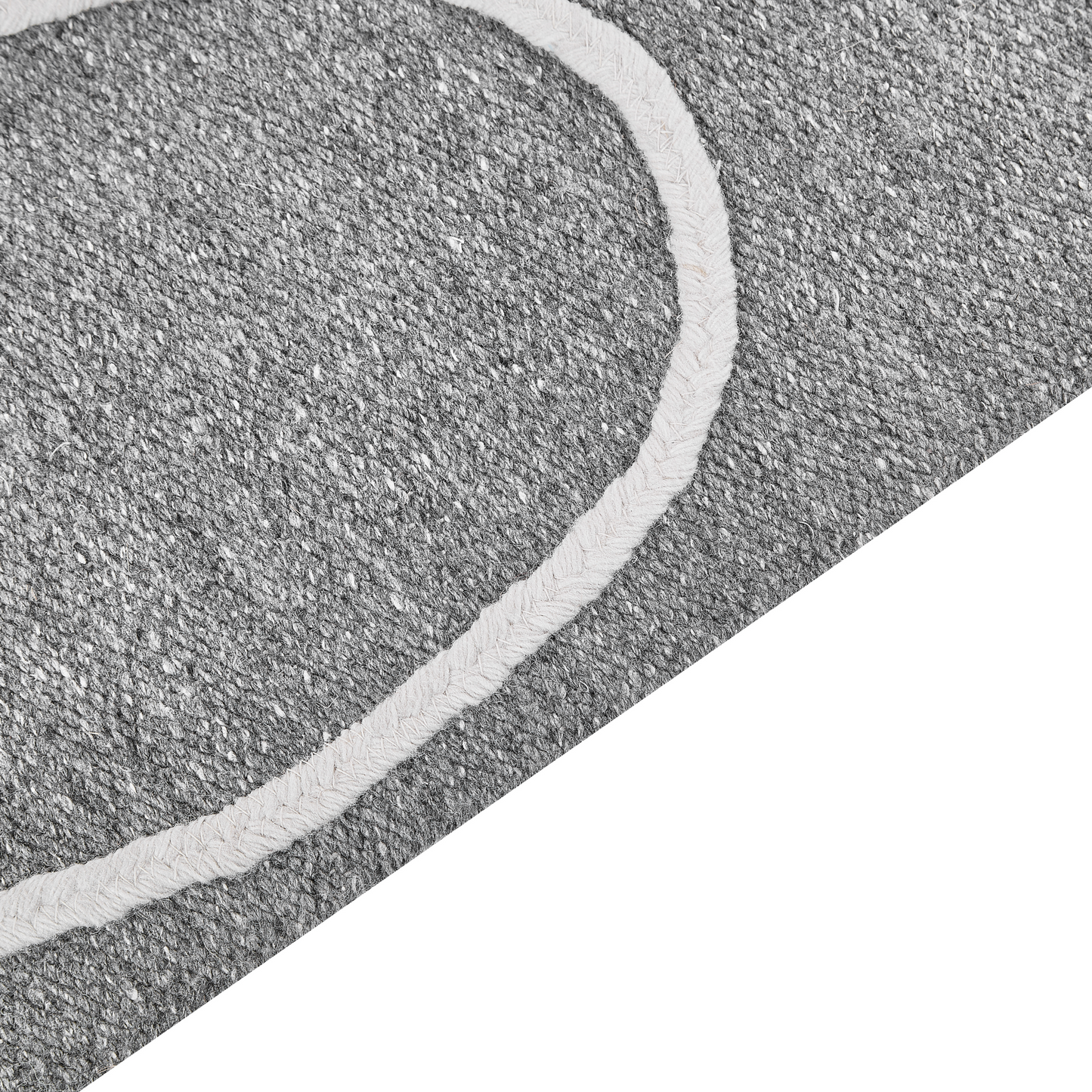 Area Handwoven Grey Rug 80 x 150cm With Tassels Boho Indoor Outdoor