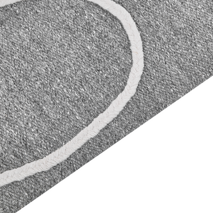 Area Handwoven Grey Rug 80 x 150cm With Tassels Boho Indoor Outdoor