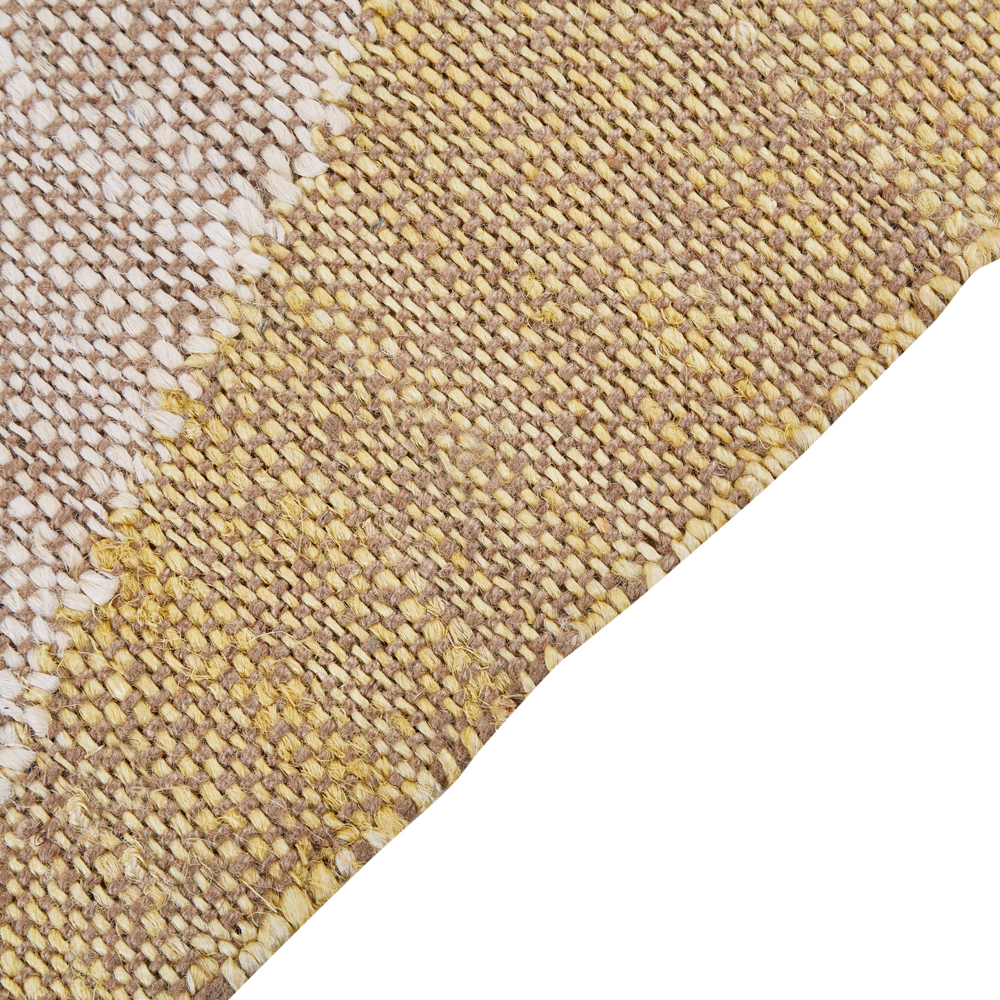 Jute Area Rug Brown Geometric 80 x 150 Centimeter