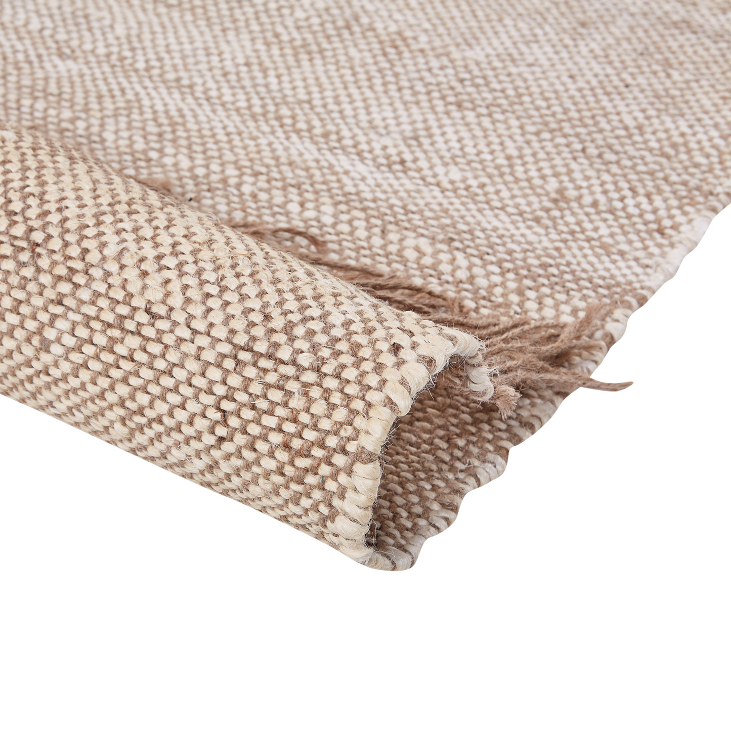 Jute Area Rug Brown Geometric 80 x 150 Centimeter