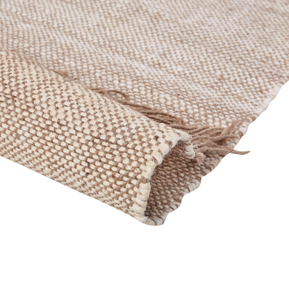 Jute Area Rug Brown Geometric 80 x 150 Centimeter