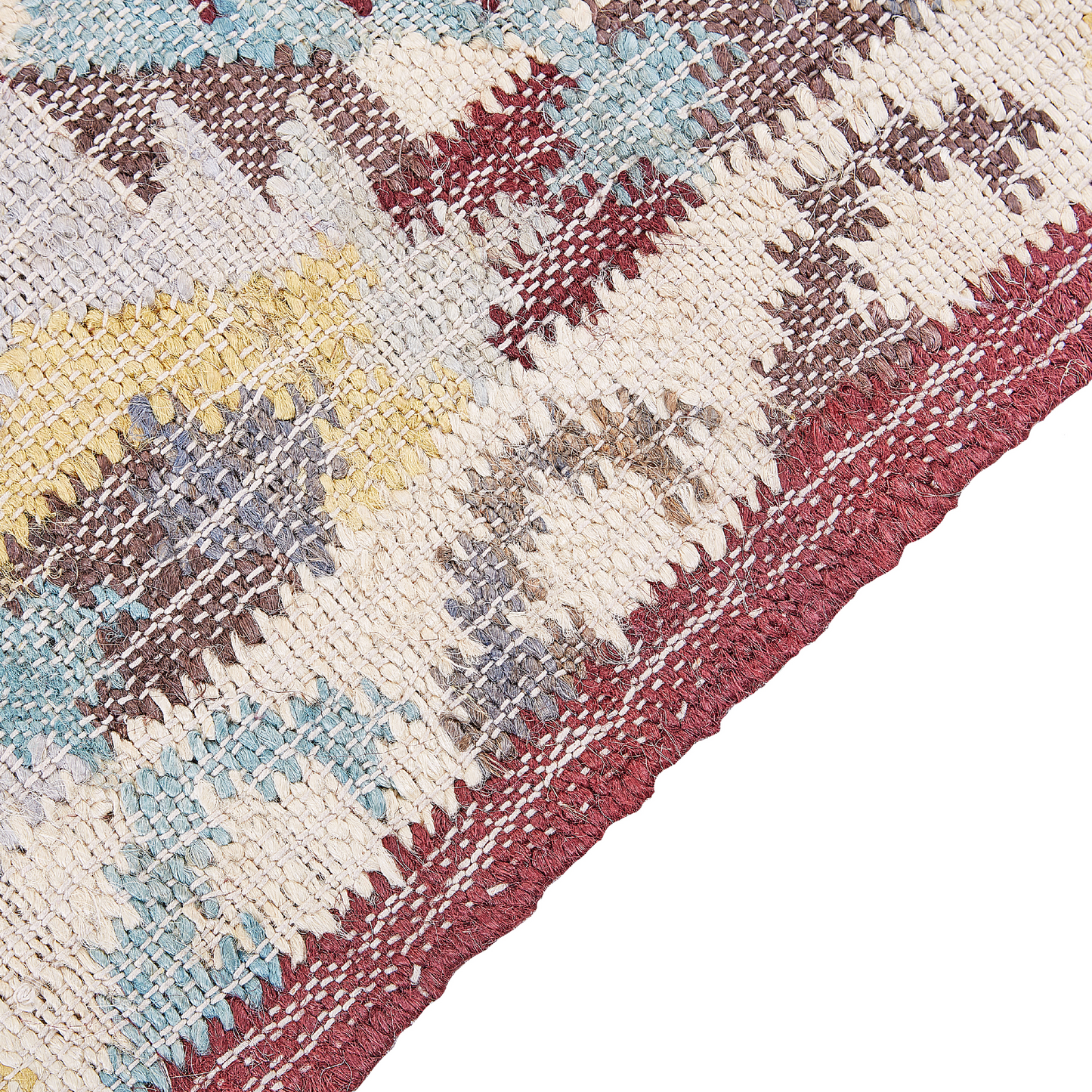 Handwoven Multicolor Jute Area Rug 140 x 200cm Tassels Boho Living Room And Bedroom
