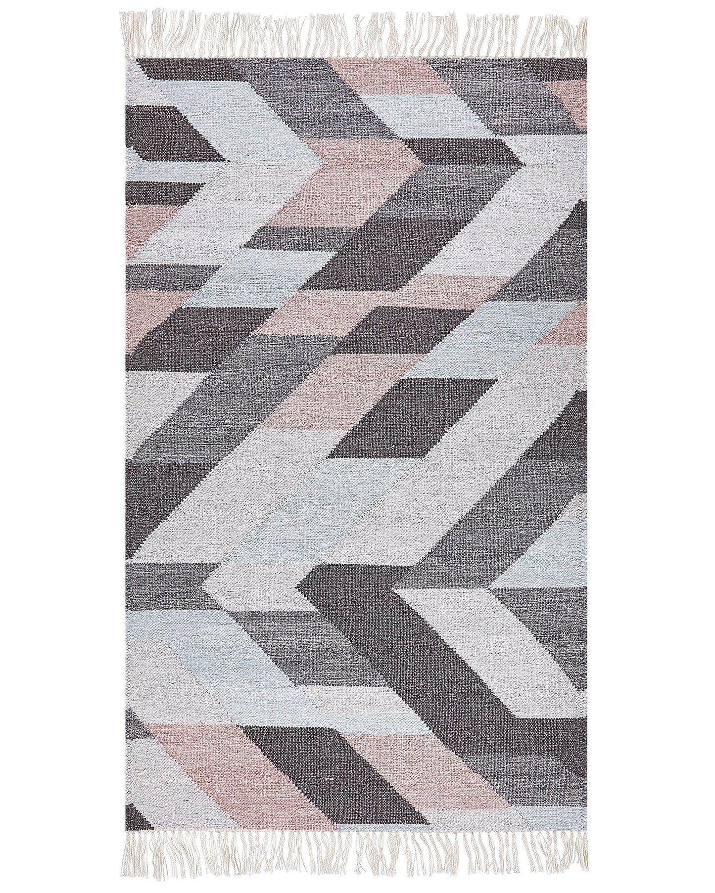Handwoven Multicolour Jute Area Rug 80 x 150cm with Tassels Boho Style