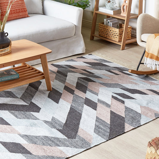 Boho Nest Jute Area Rug 140 x 200 Tassels Handwoven Multicolor