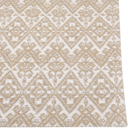 Beige Jute Area Rug 80 x 150cm Geometric Flat Weave For Bedroom And Living Room