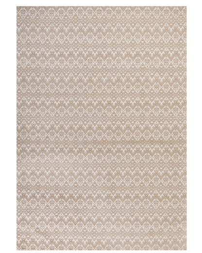 Area Rug Beige Jute 160 x 230cm Geometric Flat Weave