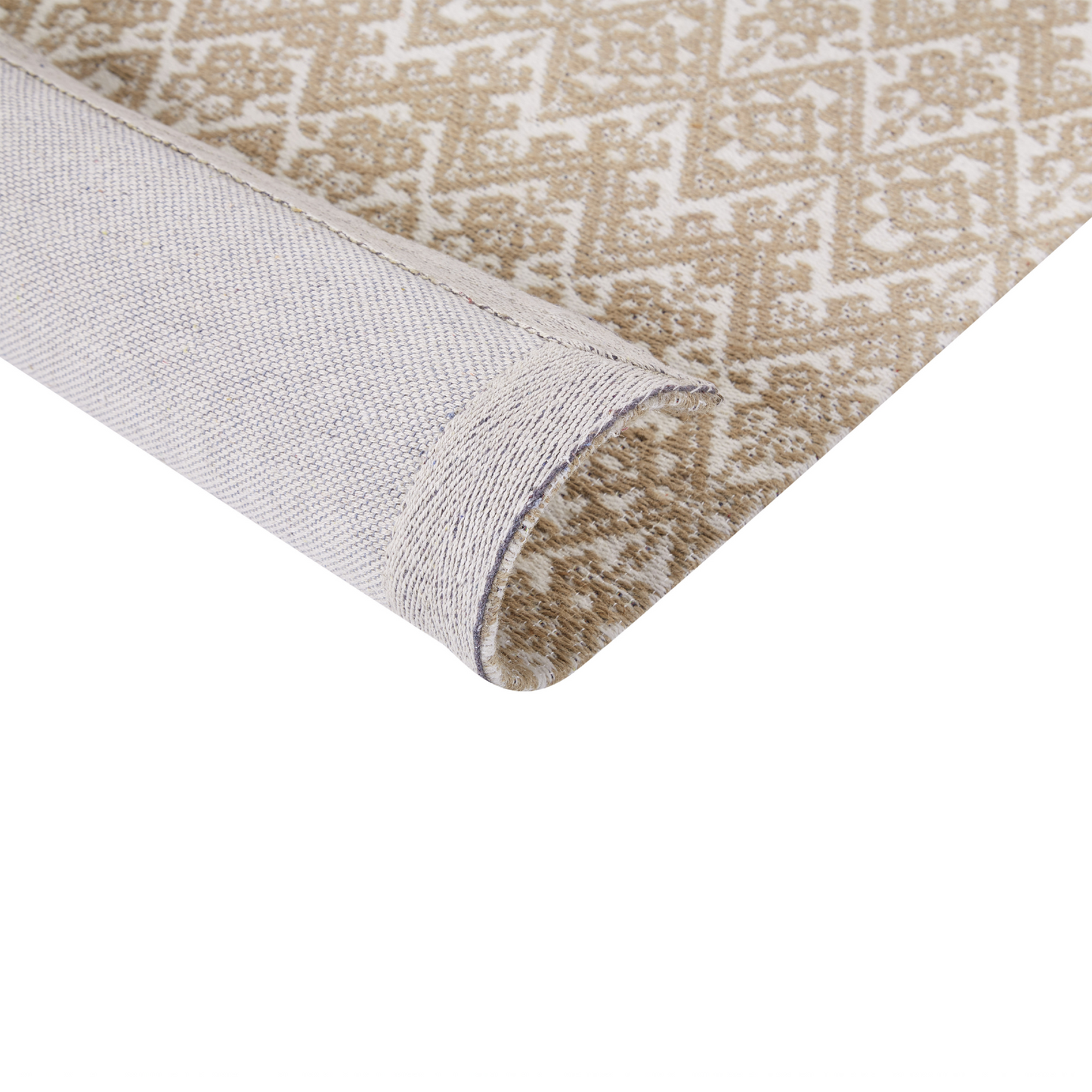 Area Rug Beige Jute 160 x 230cm Geometric Flat Weave