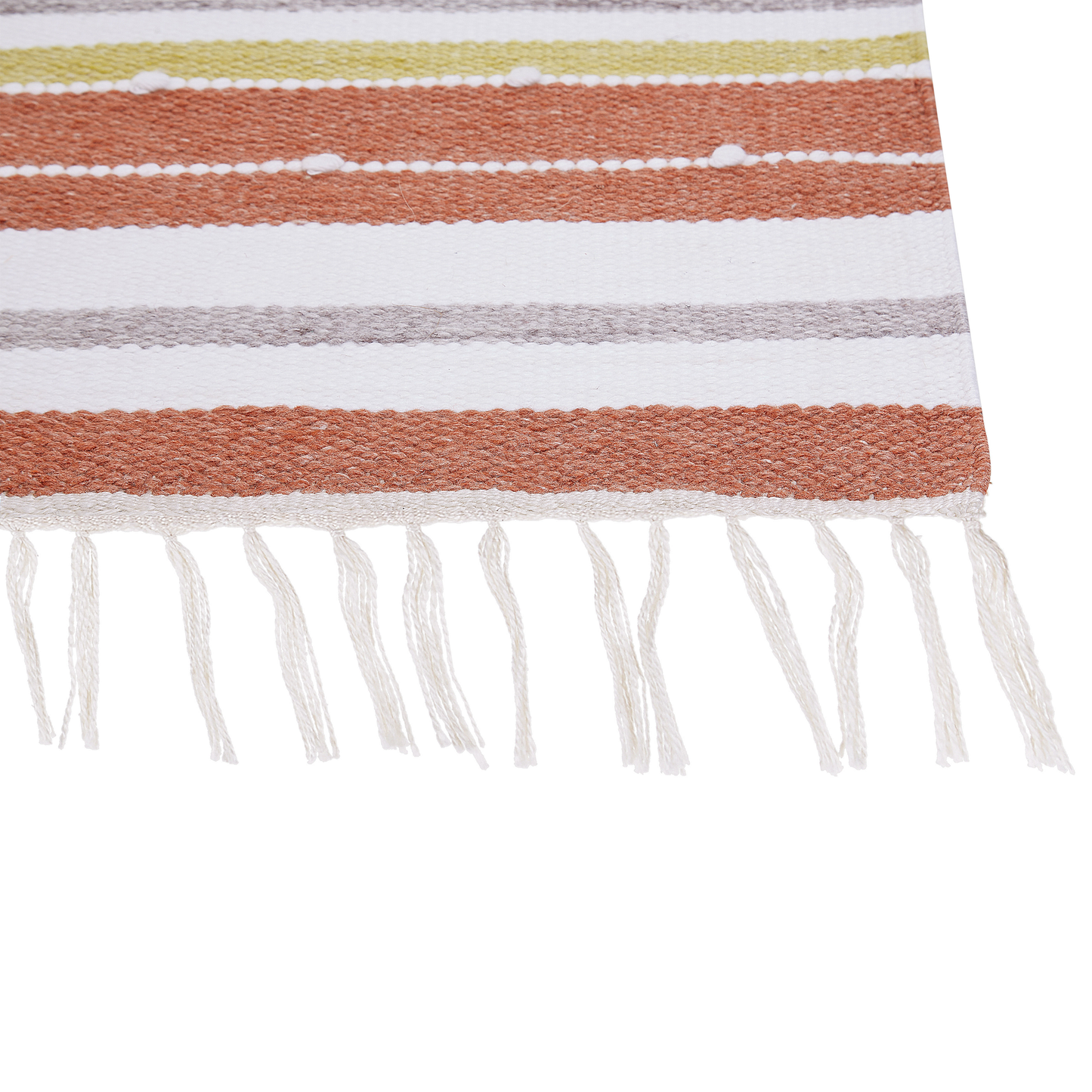 Multicolour Area Rug 80 x 150cm With Decorative Tassels Indoor Outdoor Versatile