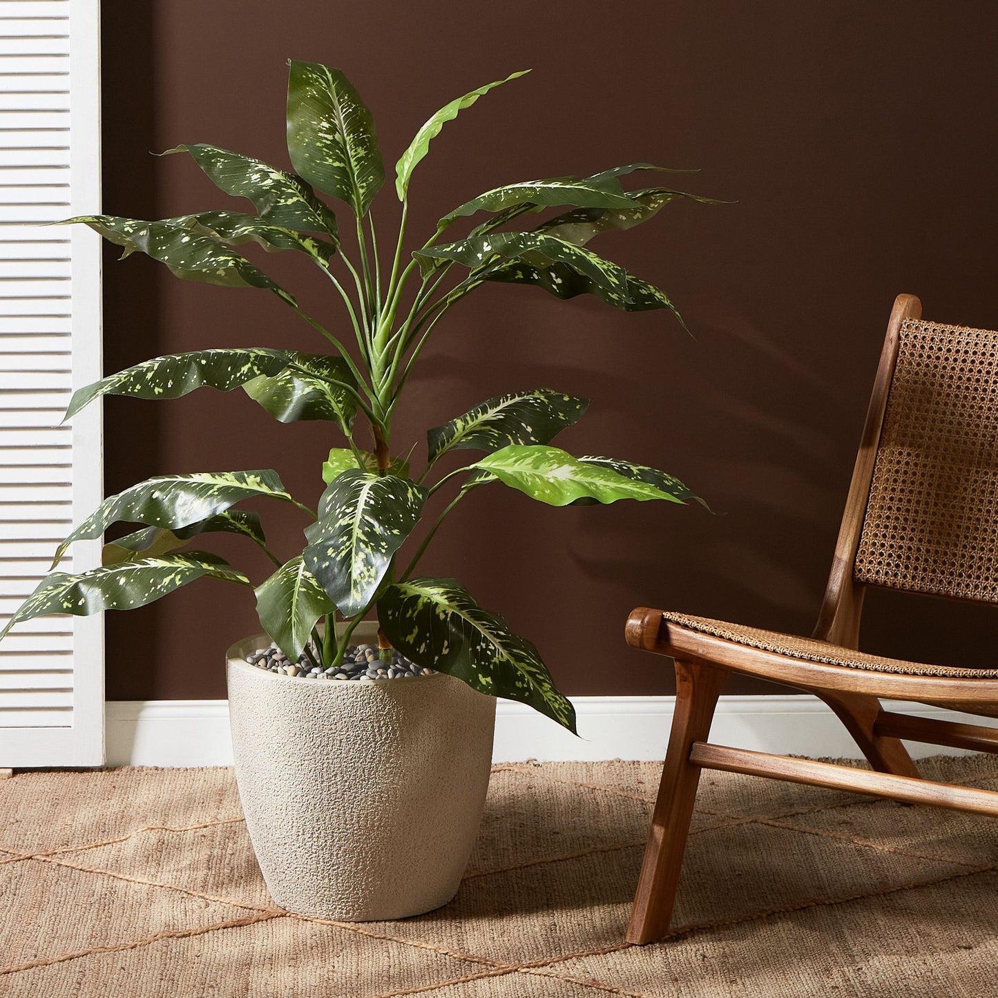 Plant Pot White Fibre Clay 36 x 36 x 32 Round Weatherproof