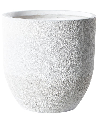 White Fibre Clay Plant Pot Round 46 x 46 x 46cm Weather Resistant