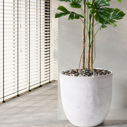 White Fibre Clay Plant Pot 46 x 46 x 46cm Weather Resistant