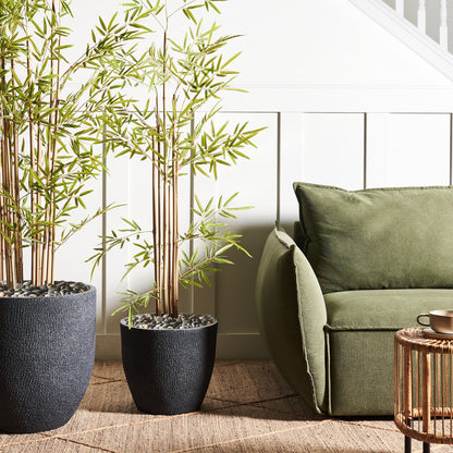 Everstone Dark Grey Fibre Clay Plant Pot Round Weather Resistant Outdoor 36 x 36 x 32cm Durable Planter