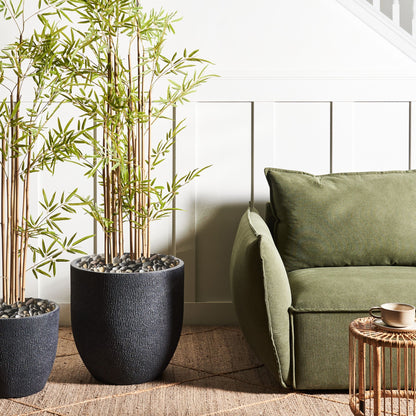 Gardenia Dark Grey Fibre Clay Plant Pot Round 46cm Weather Resistant