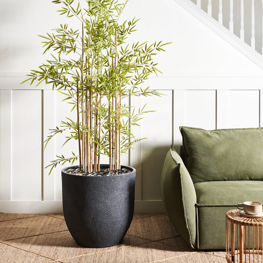 Dark Grey Fibre Clay Plant Pot 55 x 55 x 53cm WeatherResistant