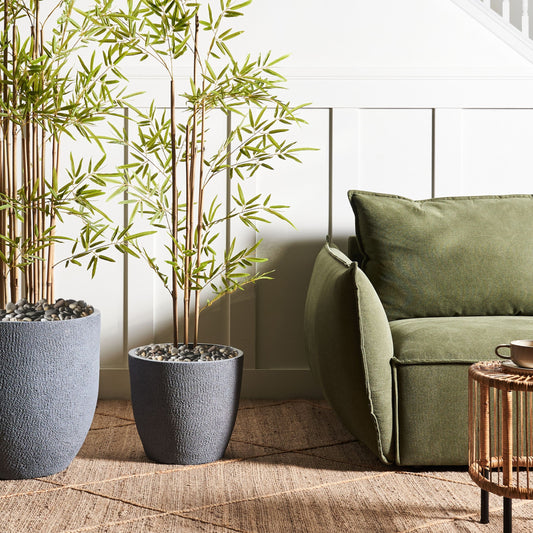 Grey Fibre Clay Plant Pot 36 x 36 x 32cm Weather Resistant