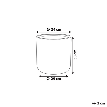 Grey Fibre Clay Round Plant Pot 34 x 34 x 33cm Weatherproof