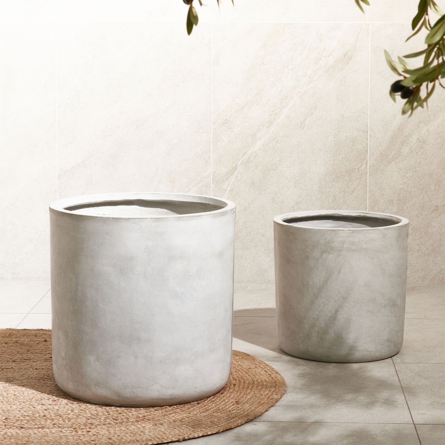 Greenway Plant Pot Grey 51 x 51 x 50cm Fibre Clay Weatherproof