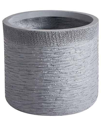 Verdant Plant Pot Grey Fibre Clay Round 26 x 26 x 25cm Weather Resistant