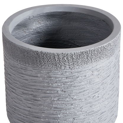 Verdant Plant Pot Grey Fibre Clay Round 26 x 26 x 25cm Weather Resistant