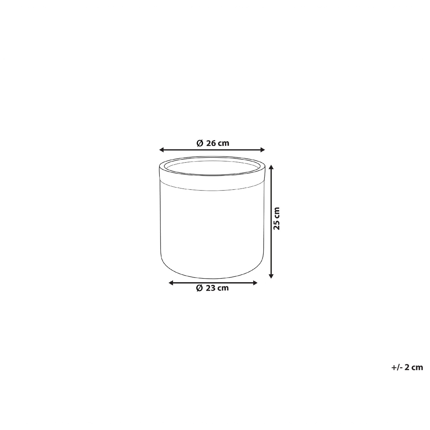 Verdant Plant Pot Grey Fibre Clay Round 26 x 26 x 25cm Weather Resistant