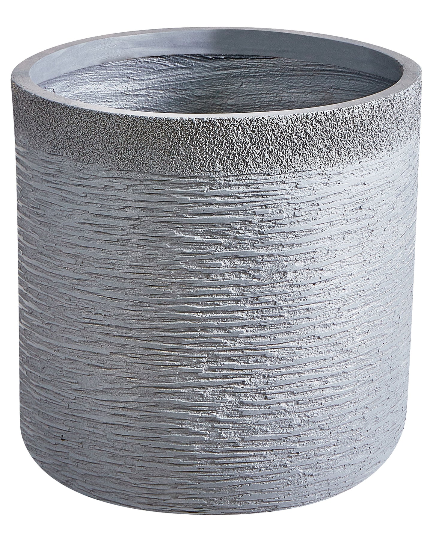 Plant Pot Grey Fibre Clay Round 42 x 41cm Weather Resistant